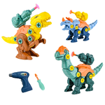 【啾愛你】益智電鑽射擊恐龍(3入基本戰團版附電鑽十字起), , large