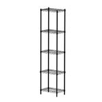 【KIWISH】43X28X180H 黑色五層架 鐵架 層架 收納架 倉儲架 鐵力士架 波浪架 免工具 架子 置物架, , large