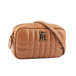 BURBERRY Lola 縫線小羊皮迷你相機包/楓木棕色, , large