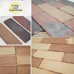 Japanese Faux Brick Wall Tile Stickers – 15-Piece Set (5 Packs) | DIY Lightweight Ceramic-Look Panels | 3D Peel and Stick Decorative Tiles | Kiln-Fired Texture | Made in Japan | Mino Ware Style, , large