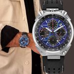CITIZEN 星辰 限量牛頭錶 光動能鈦金屬計時手錶 禮物 AV0088-01L, , large