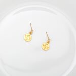 【Angel & Me】羅盤 指北針 s925 純銀 厚鍍 24k純金 耳環 一對, , large