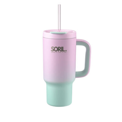 SORIL防漏密封隨行杯950ml-漸粉