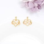 【Angel & Me】無限 愛心 s925 純銀 厚鍍 24k純金 一對耳環 耳夾, , large