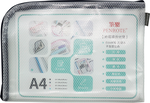 【PENROTE 筆樂】A4 EVA L型環保網格收納袋 藏青, , large