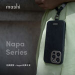 Moshi iPhone 15 Napa 皮革保護殼 支援Magsafe 手機殼-iPhone 15 Pro,奶酒白 (現貨), , large