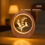 【上手家居】鈴蘭貓語小夜燈 鈴蘭花小貓(質感小夜燈/夜燈/usb小夜燈/可愛夜燈/造型夜燈), , large