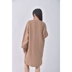 (XL) luck字母棕色洋裝二手衣, , large