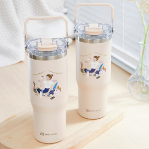 33_Original Women's Daily Life Illustrations x Banjiajia Ceramic Double Drink Cup <Oat Milk>