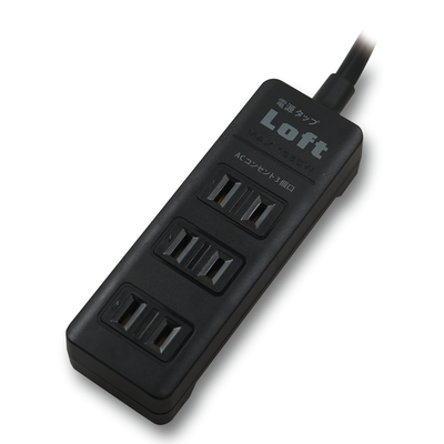 [Loft Life] 工業風2P3插安全延長線-6尺 ZPR-LL-700-6 黑