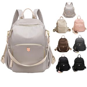 SPRING-尼龍後背包 防盜後背包 可肩背後背包 尼龍雙肩包 多口袋後背包 大容量後背包 -大款(多色)