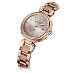 CITIZEN 星辰 XC 鈦金屬光動能電波萬年曆女錶 ES9468-51W, , large