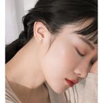 韓版s999純銀一貝子螺絲款耳環 -附馬卡收納盒, , large
