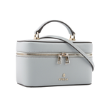 FURLA Camelia 素面皮革手提/斜背迷你化妝包/淺藍色, , large