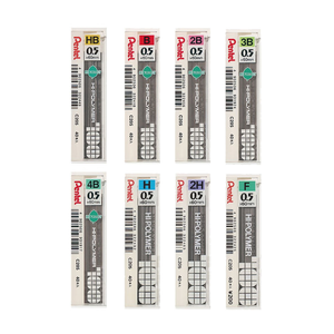 【Pentel 飛龍】HI-POLYMER 自動鉛筆芯 8種硬度 0.5mm 10筒/盒 C205 - HB
