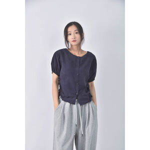 (S) net ladies排扣藍色短袖上衣二手衣