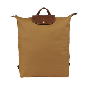 LONGCHAMP Le Pliage Original M 再生帆布中型折疊後背包/鹿皮色