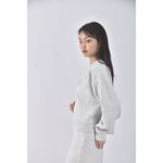 (F) mm slx韓牌文字落肩灰色長袖上衣二手衣, , large