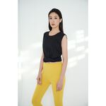 YOGA FLOW Twist Hem Shirt - 微透腰擺抓皺罩衫 - 烏漆黑 Black, , large