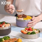 【KOM】一器盒成 可微波矽膠304不鏽鋼便當盒, , large