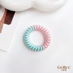 【Gulicc】古莉可 髮圈 夏季雙拼果凍色 電話線髮圈 3入, , large