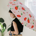 【rento】UV Protection Automatic Umbrella with Black Coating – Camellia, , large