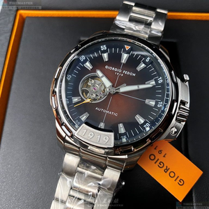 [星晴錶業]GiorgioFedon1919手錶,46mm,GF00068古銅色錶面銀錶殼銀色精鋼錶帶款