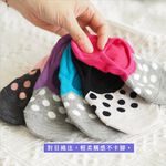 [Kaimei Cotton Industry] 8 pairs set, random and excellent, MIT made in Taiwan, heel non-slip pure cotton invisible socks, colorful dots, , large