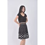 (XL) ma tsu mi棉質點點黑色短裙二手衣, , large
