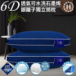 二入組【Hilton 希爾頓】6D透氣可水洗石墨烯銀離子獨立筒枕(枕芯x2+枕套x2/透氣枕/枕頭)(B0266-M2), , large