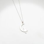【Angel & Me】Cat On The Moon s925 sterling silver necklace Birthday gift, , large