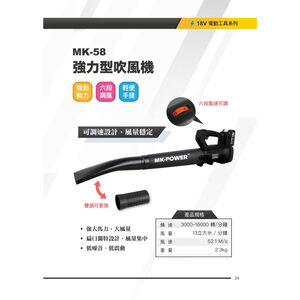 WIN五金 MK-POWER 18V吹吸風機 MK-58 通用牧田電池款 大吹風機 吹葉機 吹風機 園藝工具 鼓風機