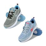 DIADORA迪亞多那 透氣慢跑女鞋 女運動鞋 慢跑鞋 時尚 散熱 透氣 康特杯 保護後跟 緩震 耐磨 止滑 灰藍 藍桔, , large