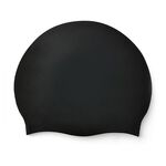 NIKE 成人矽膠泳帽 比賽 競賽 訓練 游泳 運動 簡約 素色 通用尺寸 低過敏 彈性 舒適 矽膠 貼合 耐用 黑 藍, 黑, large