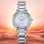 CITIZEN 星辰 L系列 珍珠貝光動能女錶 EM1100-84D, , large