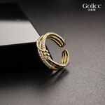 【Gulicc 】古莉可 戒指 韓國微鑲鋯石纏繞開口戒指, , large
