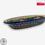 【SOLO Vintage】Cerraf Polish Pottery 19cm Oval Plate Banquet of Elegant Red Series Made in Poland, , large
