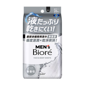 MENS BIORE FACEBODY SHEET UNSCENTED