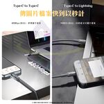 Lava Tungsten Braided Charging Cable / C to C / 1.2m / 100W / Smoky Gray, C to C 1.2米煙霧灰, large