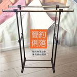 GS MALL 台灣製造 雙桿伸縮鐵管曬衣架 附滾輪 曬衣支架 雙桿衣架 伸縮衣架 鐵管架 曬衣架 晾衣架, , large