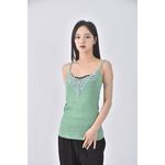 (S) broad way質感無袖綠色上衣二手衣, , large