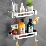 304 stainless steel silver-plated rectangular shelf, , large