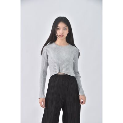 (S) duomi studio質感綁帶灰色長袖上衣二手衣