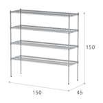 【Y HOUSE】150x45x150公分 荷重型四層鐵架 耐重層架 荷重型鐵力士架, , large