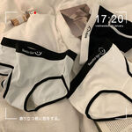 [夢巴黎]  日系微笑純棉內褲 低腰內褲 運動內褲 純棉內褲 少女內褲 棉質內褲 內褲 女生內褲 內褲女生, 黑色, large