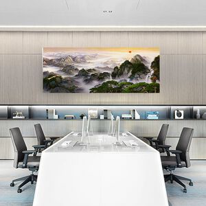 【御畫房】黃山雲海 國家一級畫師手繪油畫60×120cm(VF-33)