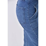 (S) denim boutique韓牌丹寧牛仔前拉鍊藍色長裙二手衣, , large
