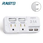 RASTO FP1 2 Outlets 2 USB Ports, , large