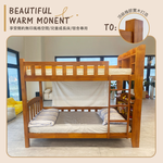 【KIKY】布加迪書架型實木雙層床架3件組(雙層床+硬薄墊3.5尺x2), , large