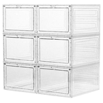 【AOTTO】磁吸透明加厚收納鞋盒6入-透明正開 ( AL-210W ), , large